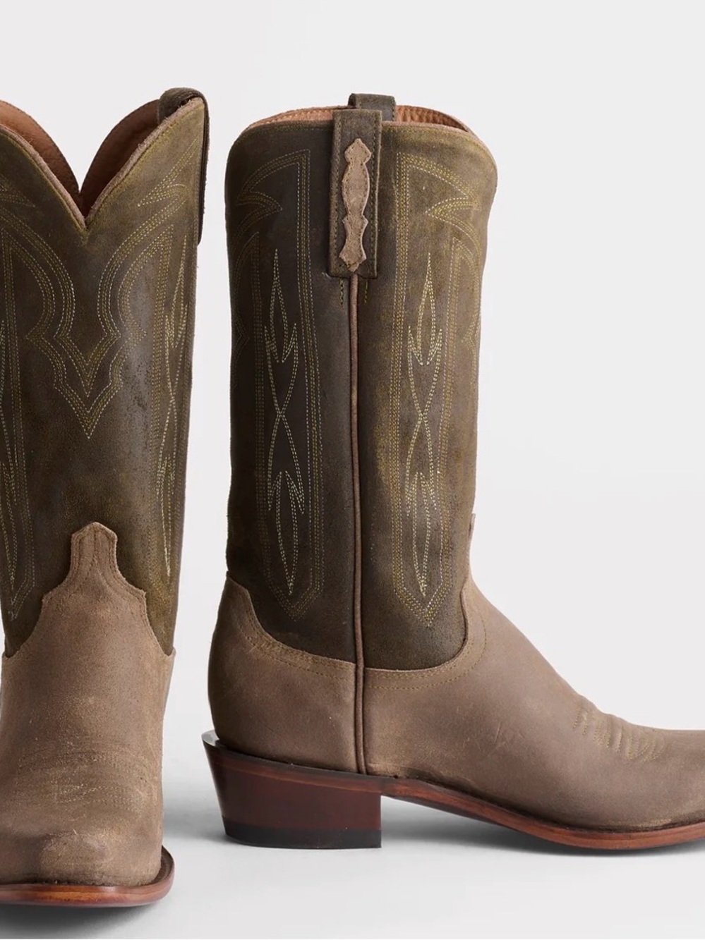 Lucchese Olive and Shell BRAVOS Men's Western Boots